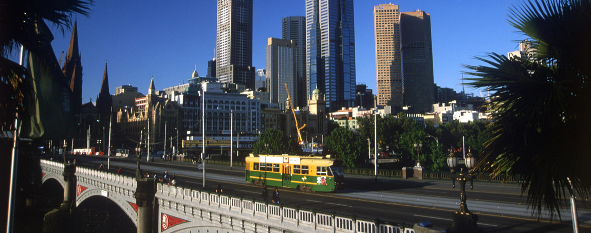 Melbourne Melbourne, Tram auf der Princes Bridge
