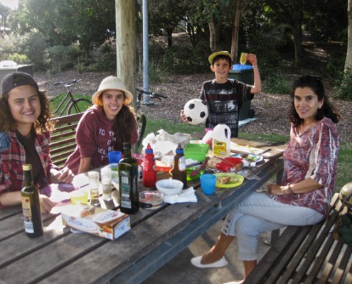 Nicole mit ihrer Gastfamilie