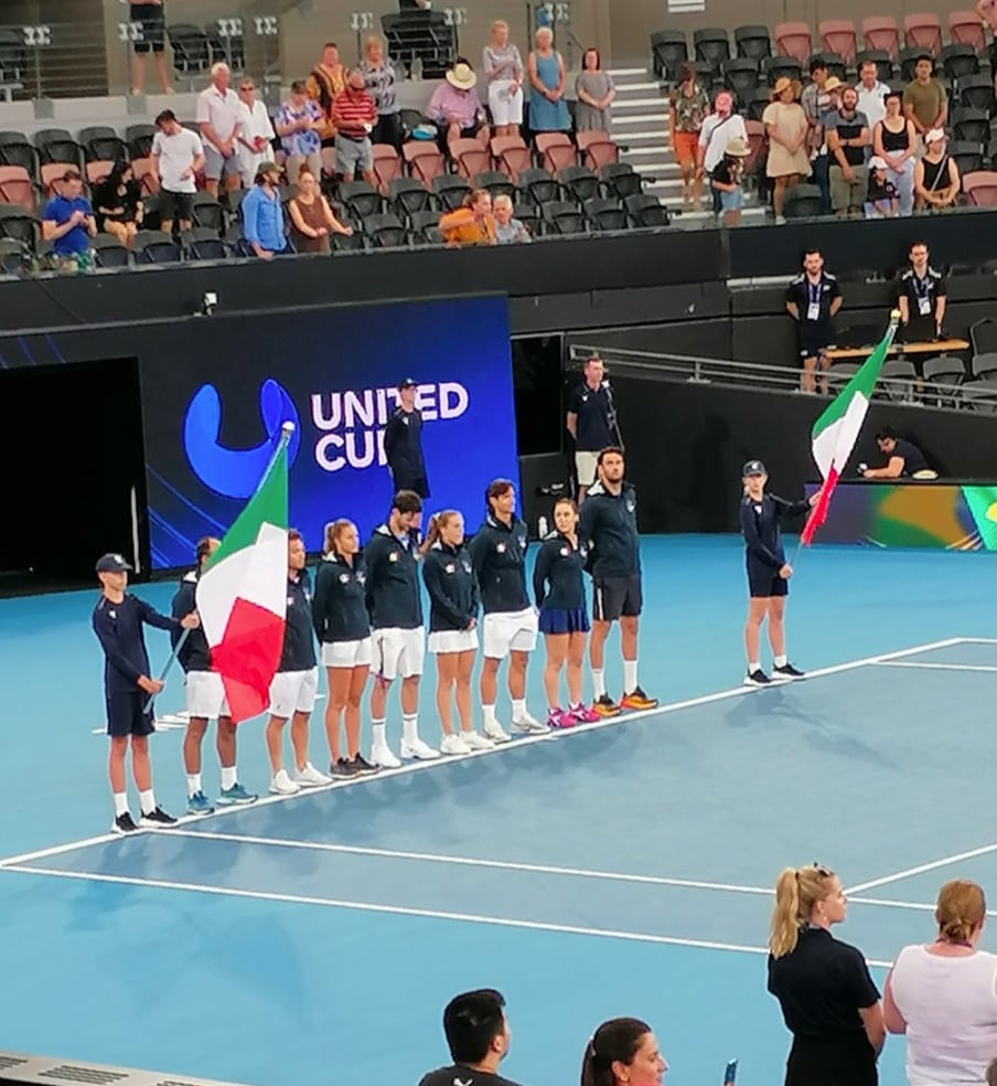 Aurelius beim United Cup im Queensland Tennis Centre