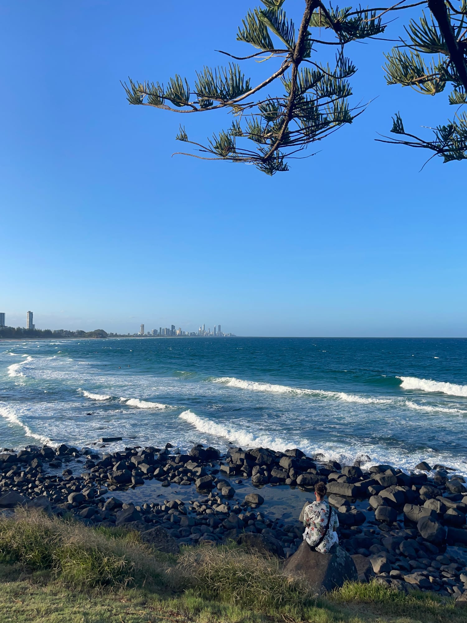 Die Surfers Paradise Skyline von Burleigh Hills aus Die Surfers Paradise Skyline von Burleigh Hills aus