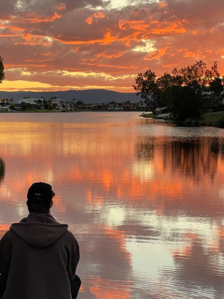 Sonnenuntergang vor unserem Haus