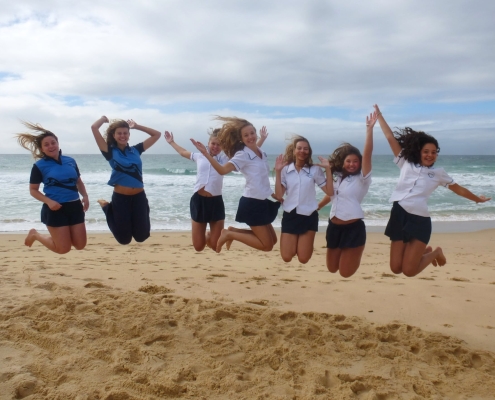 Mit den Internationals am Kawana Beach Mit den Internationals am Kawana Beach