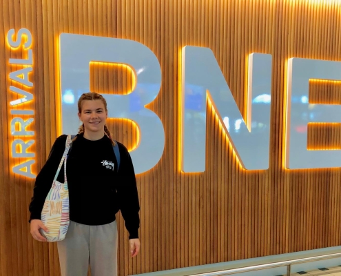 Bei der Ankunft am Brisbane Airport Bei der Ankunft am Brisbane Airport